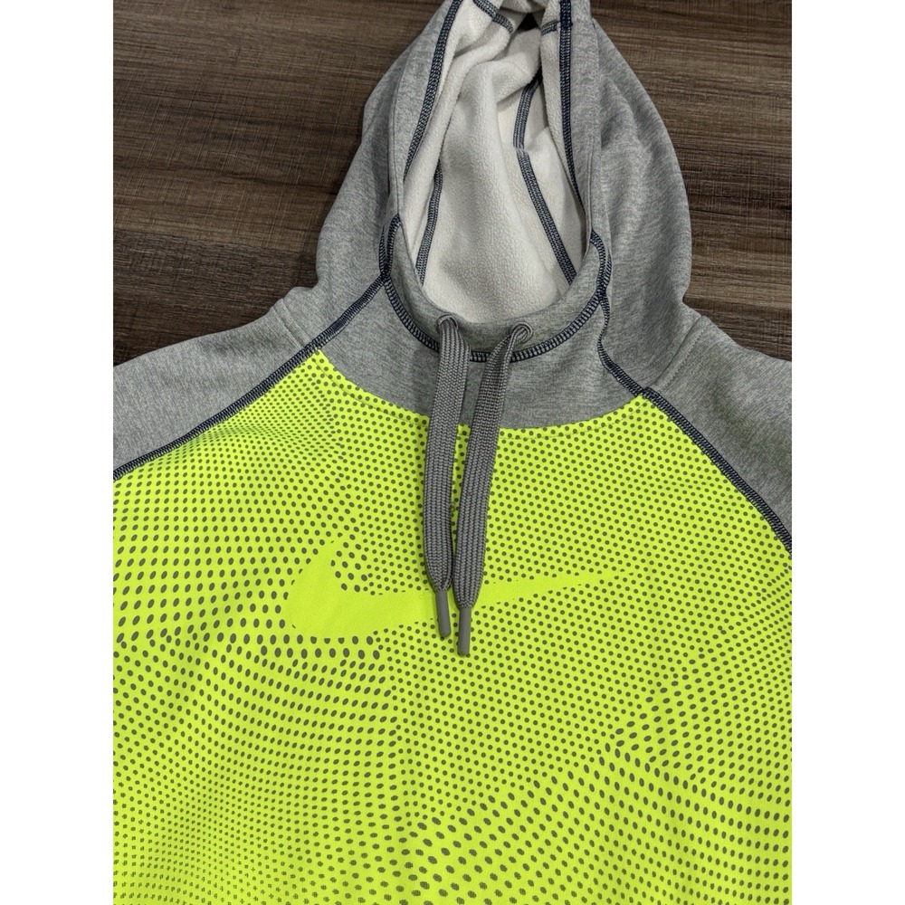 Women's Therma Fit Nike Hoodie Size Large Neon Yellow Thumb‎ Holes Long Sleeve
